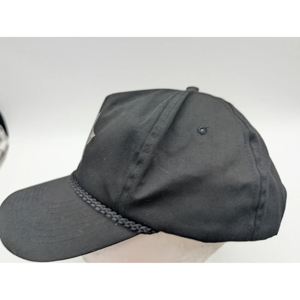 Vintage Nissin Illinois Department of Corrections Snapback Hat Black Rope Cap